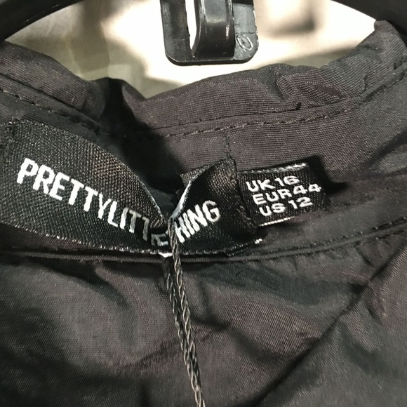 Pretty Little Thing Longline Quilted Shacket, Women's Size 12 US - Black - Picture 8 of 13